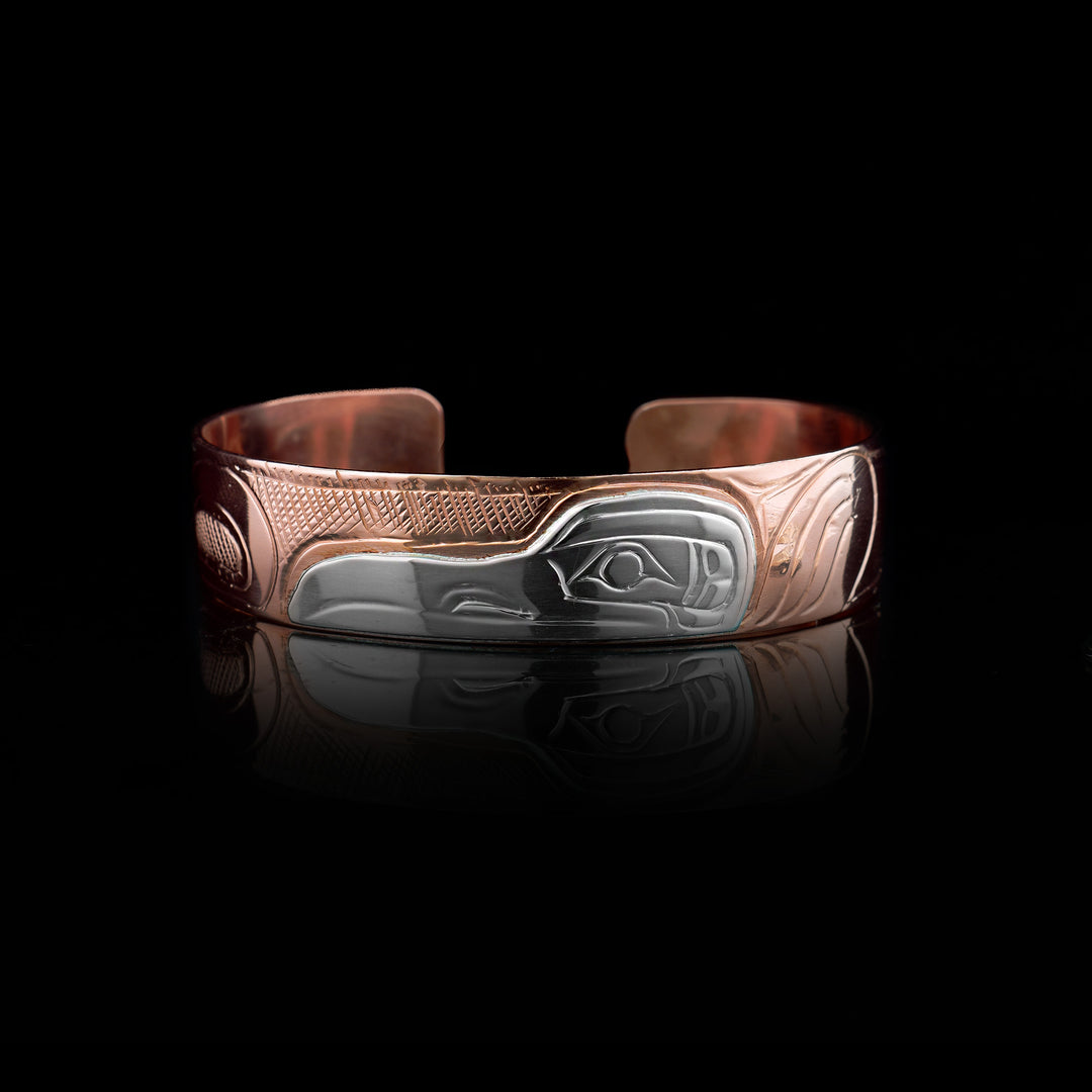 1/2" Sterling Silver Copper Raven Bracelet