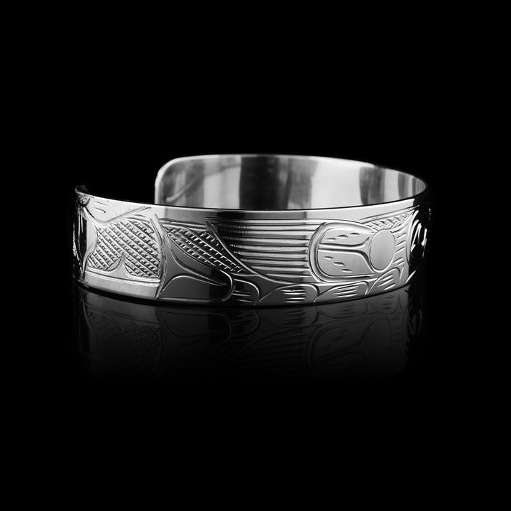 1/2" sterling silver Hummingbird cuff bracelet.