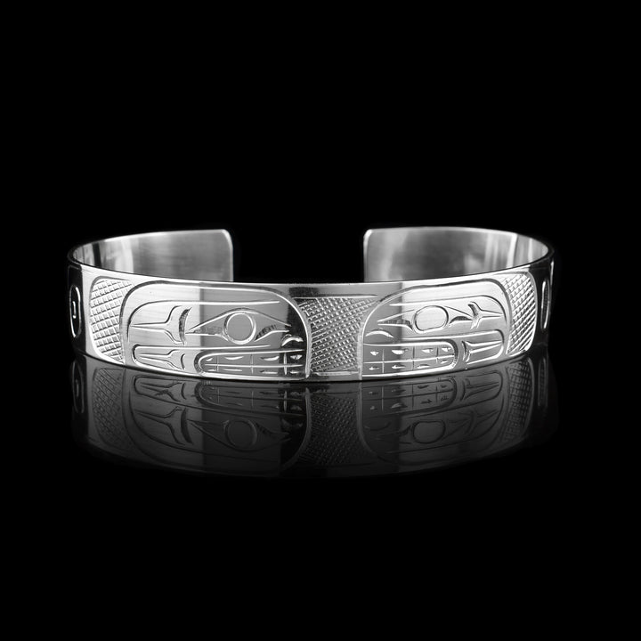 1/2" Sterling Silver Large Double Orca Cuff