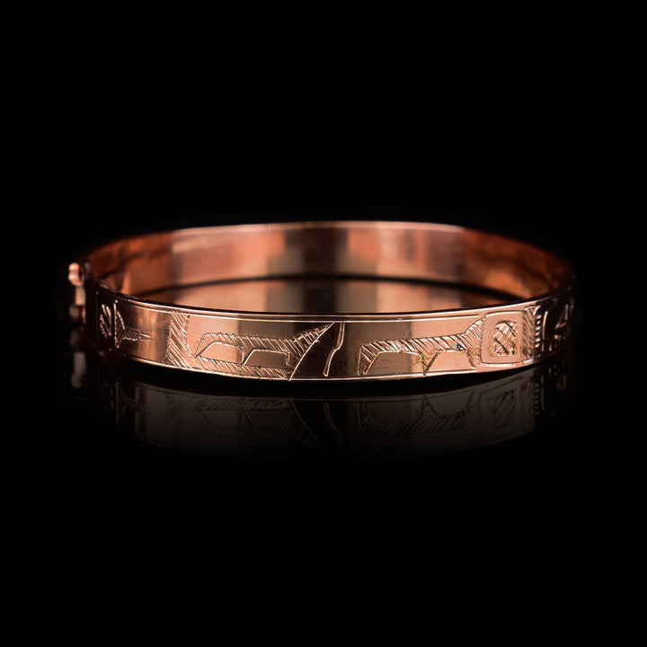 1/4" Copper Orca and Hummingbird Clasp Bracelet