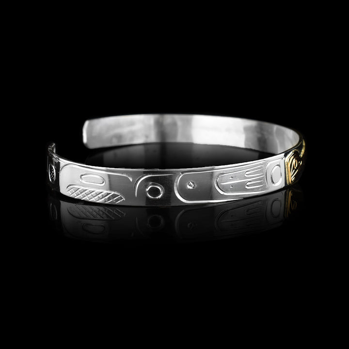 1/4" Hummingbird Sterling Silver and 10k Gold Bracelet