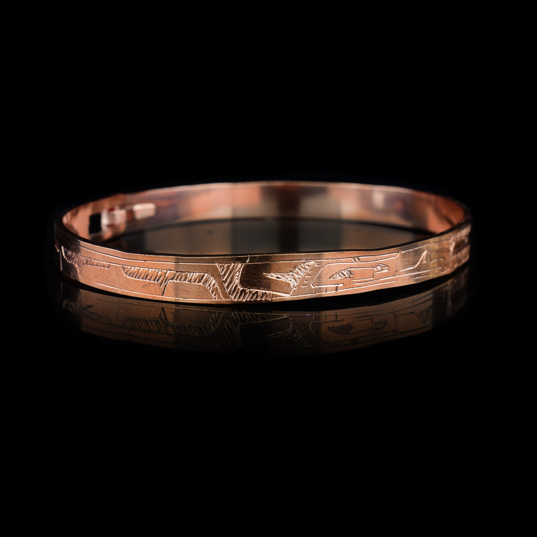 1/4" Hummingbird and Eagle Copper Bracelet