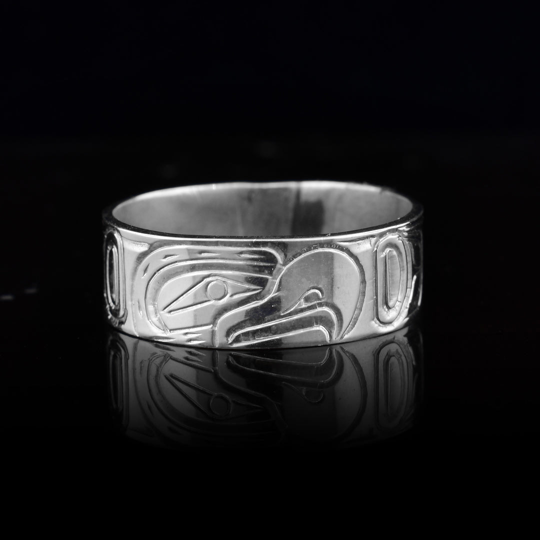 1/4" Sterling Silver Eagle Band Ring