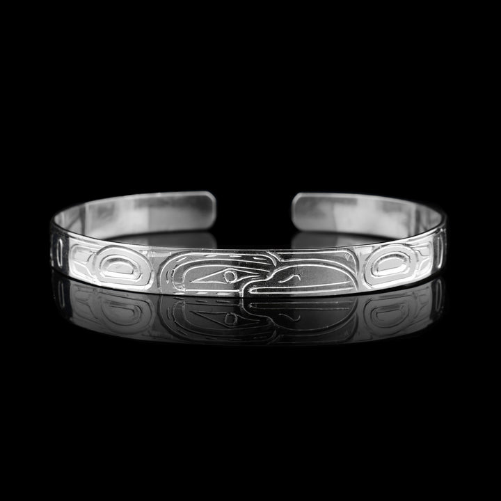 1/4" Sterling Silver Raven Cuff Bracelet
