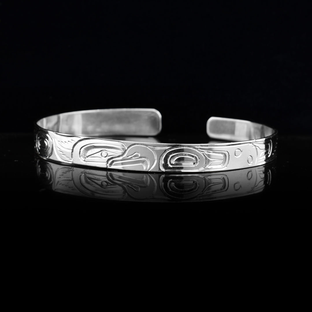 1/4" Sterling Silver Thunderbird Cuff Bracelet