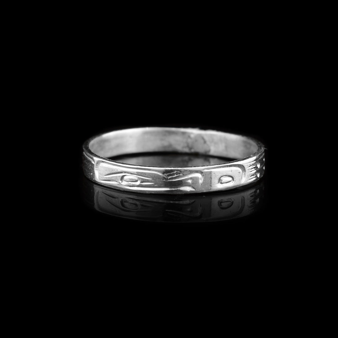 1/8" Sterling Silver Eagle Band Ring