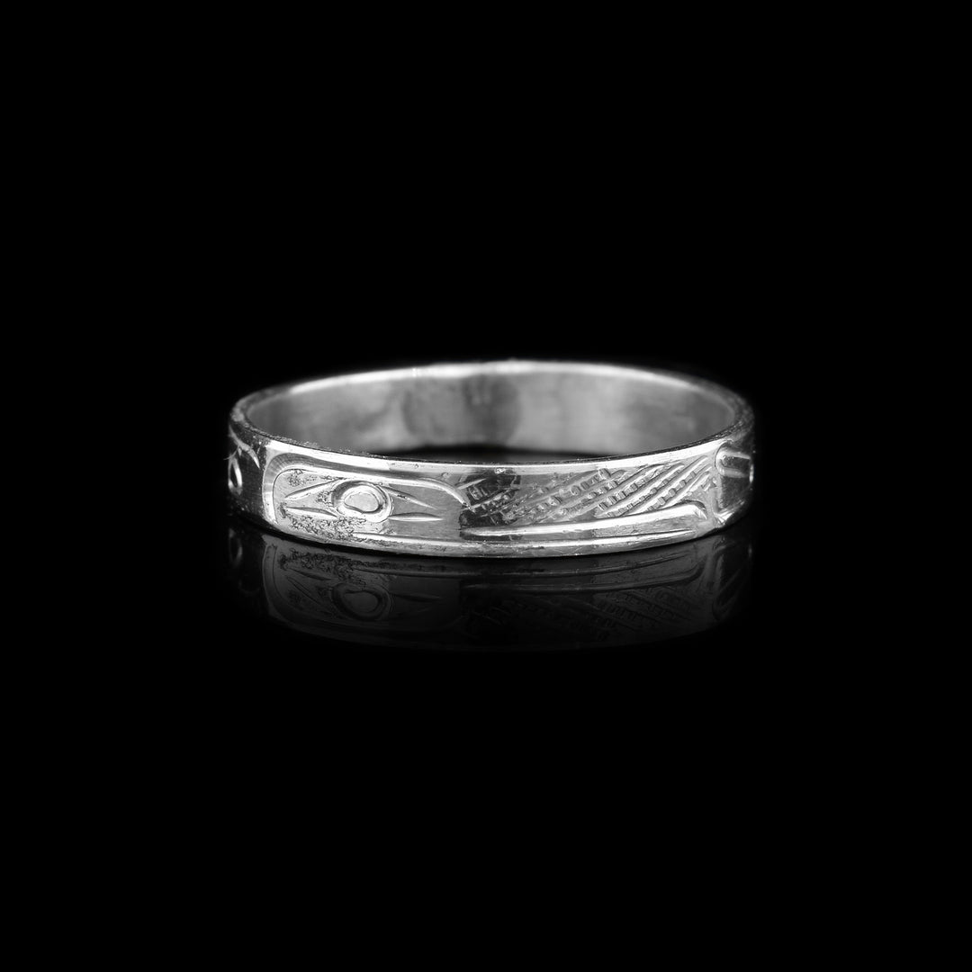 1/8" Sterling Silver Hummingbird Band Ring