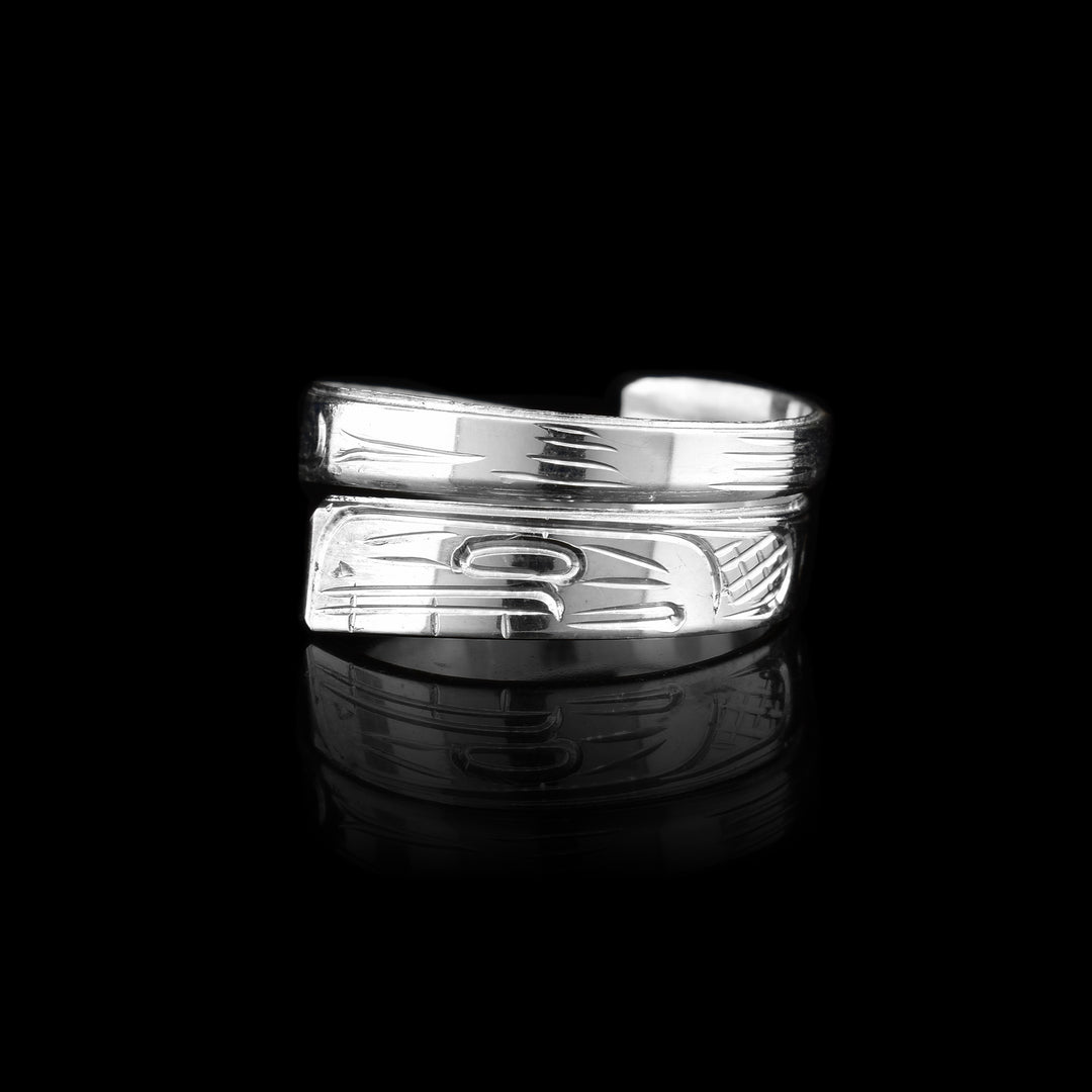 1/8" Sterling Silver Orca Ring Wrap