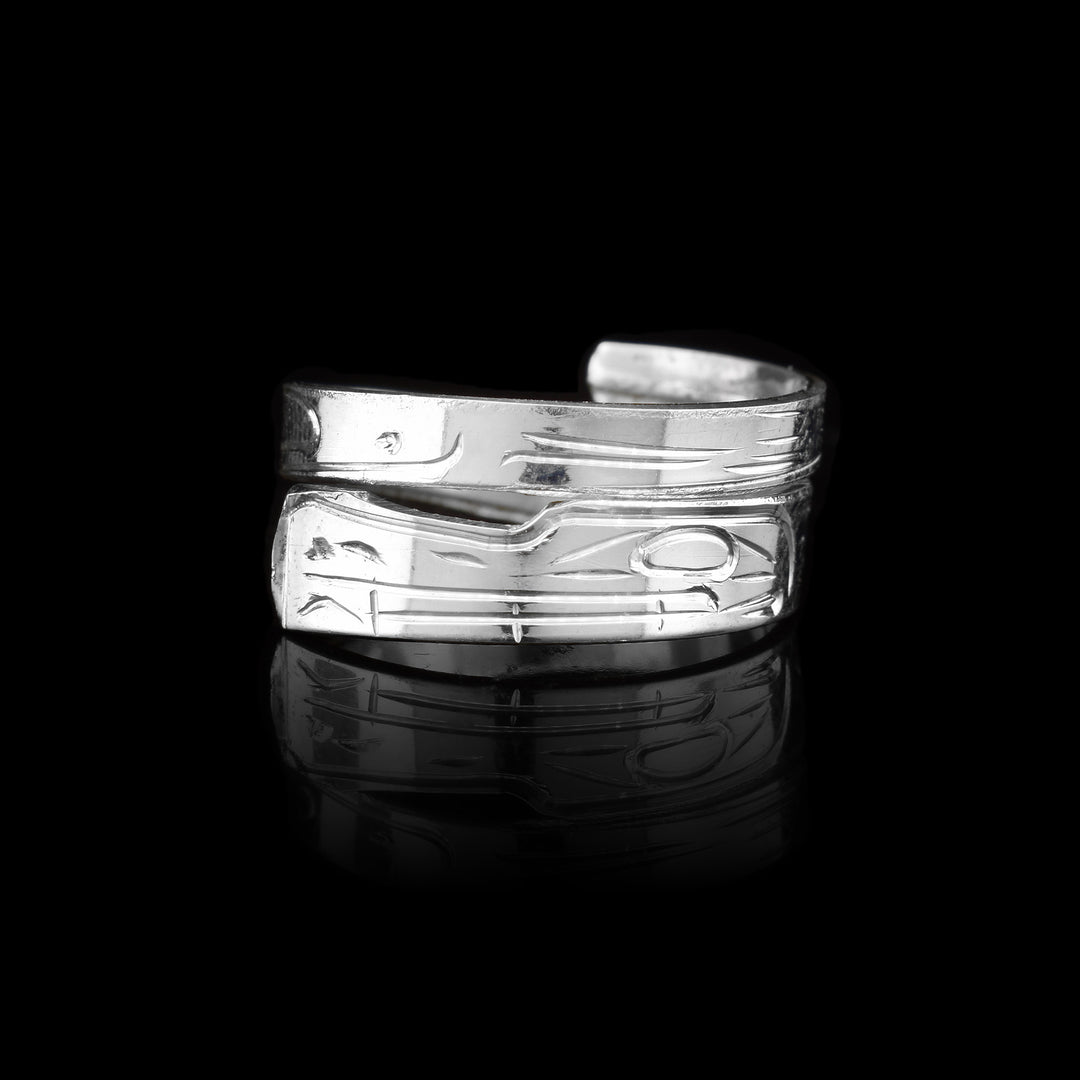 1/8" Sterling Silver Wolf Ring Wrap