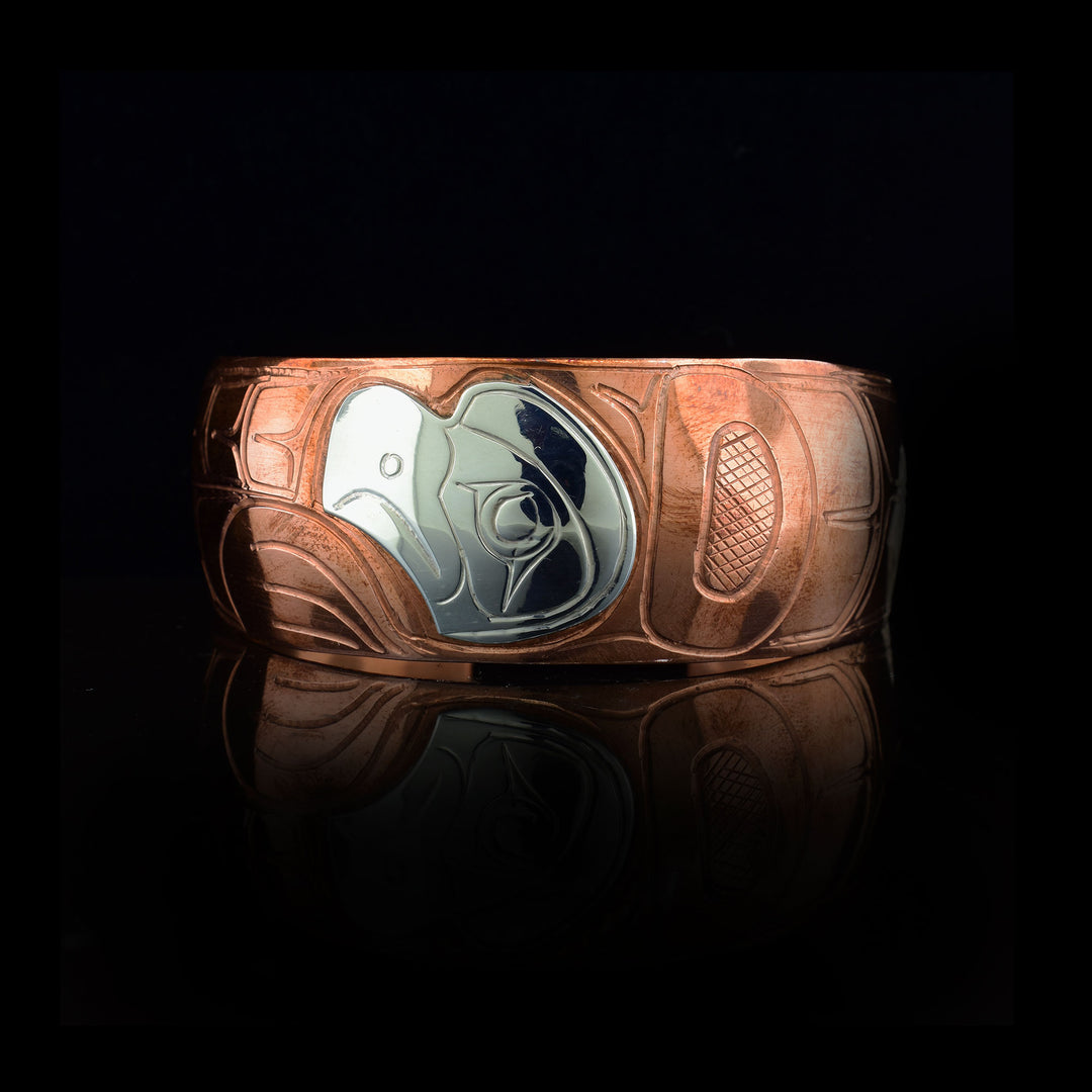 1" Copper and Sterling Silver Eagle Cuff