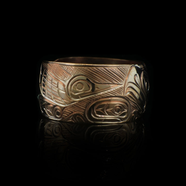 1" Hummingbird and Eagle Copper Cuff Bracelet