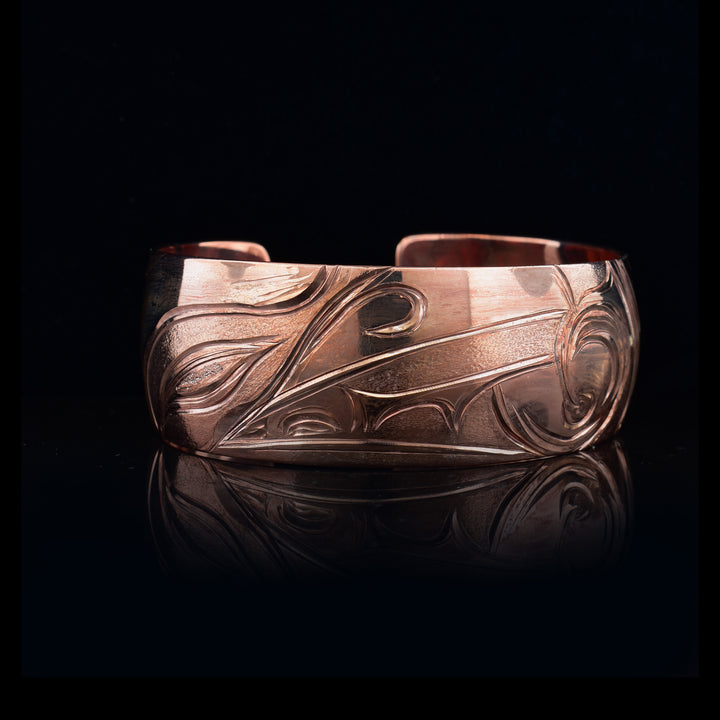 1" Raven and Moon Copper Cuff Bracelet