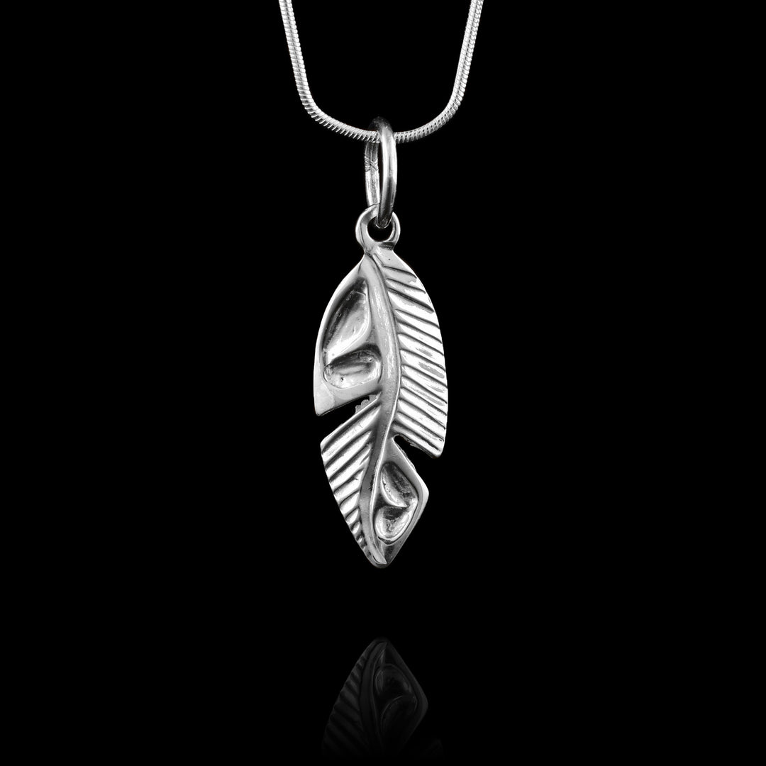 1" Sterling Silver Feather Pendant