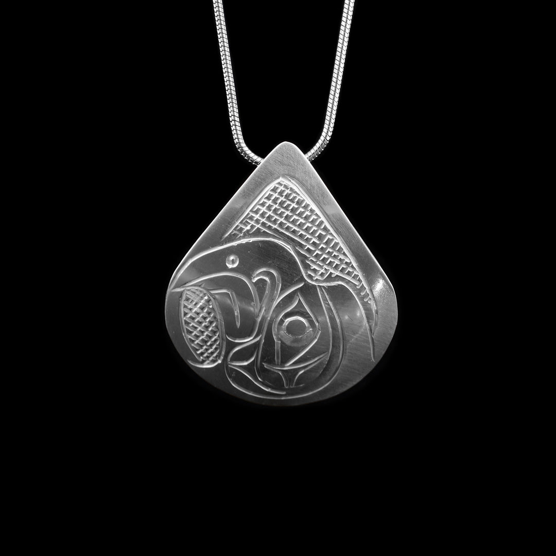 Sterling Silver Eagle Teardrop Pendant