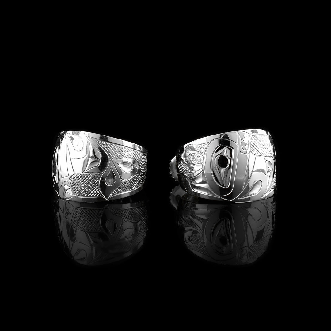 Sterling Silver Orca Hoop Earrings