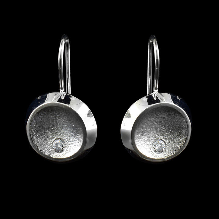 Sterling Silver Cubic Zirconia Bowl Earrings - Artina's Jewellery