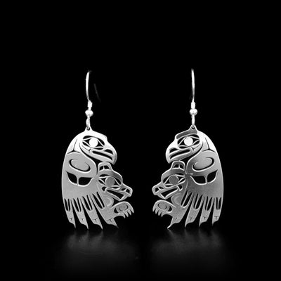 Sterling Silver Bear and Eagle Earrings - Artina's Jewellery