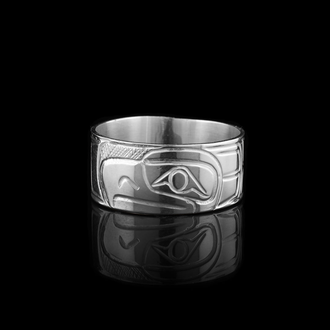 Chunky Eagle 3/8" Silver Band Ring