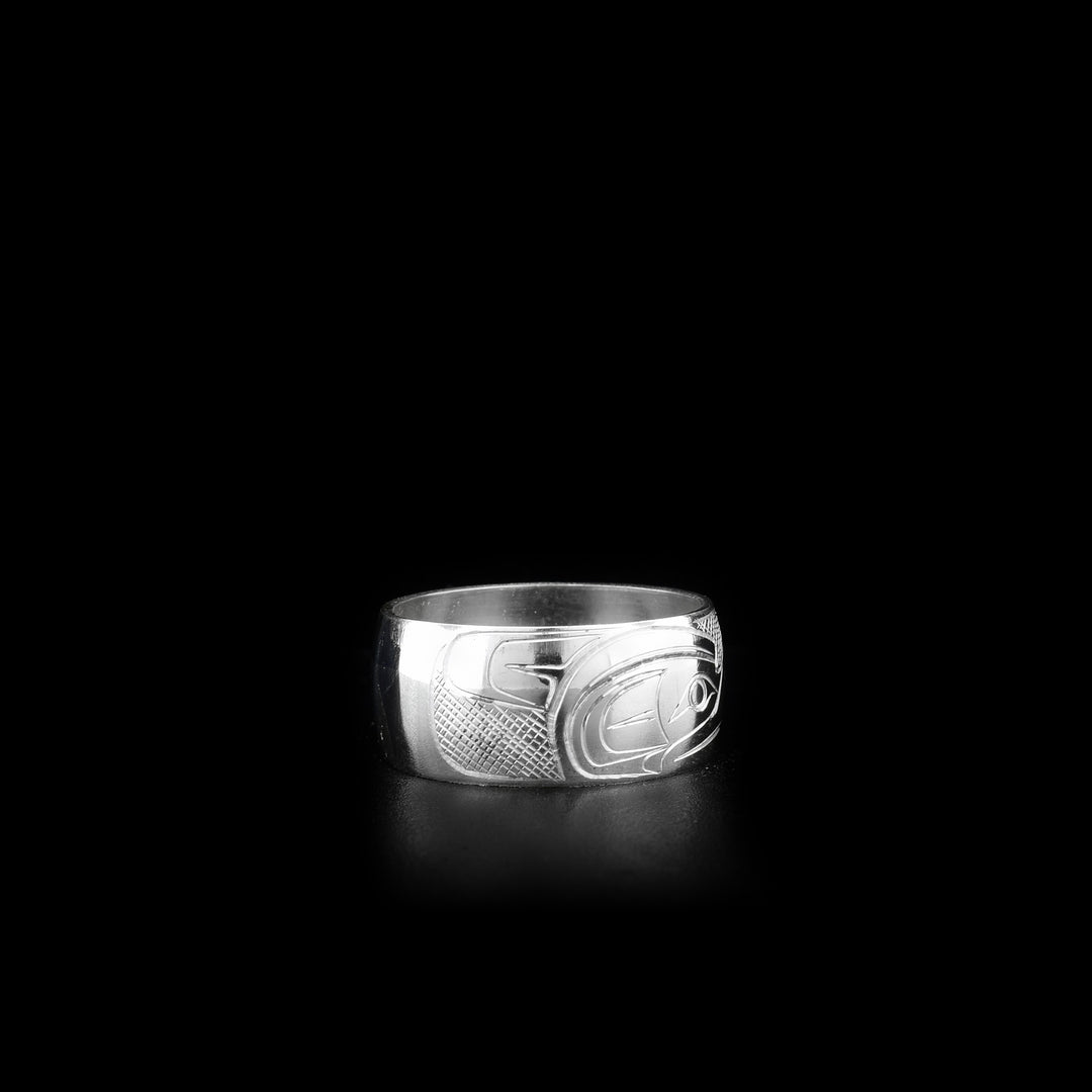 Thunderbird 3/8" Silver Band Ring - Artina's Jewellery