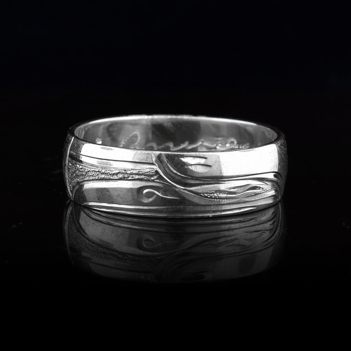 Heavy Gauge 1/4" Silver Raven Ring