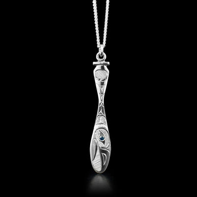 Silver Eagle Paddle Pendant With Sapphire - Artina's Jewellery