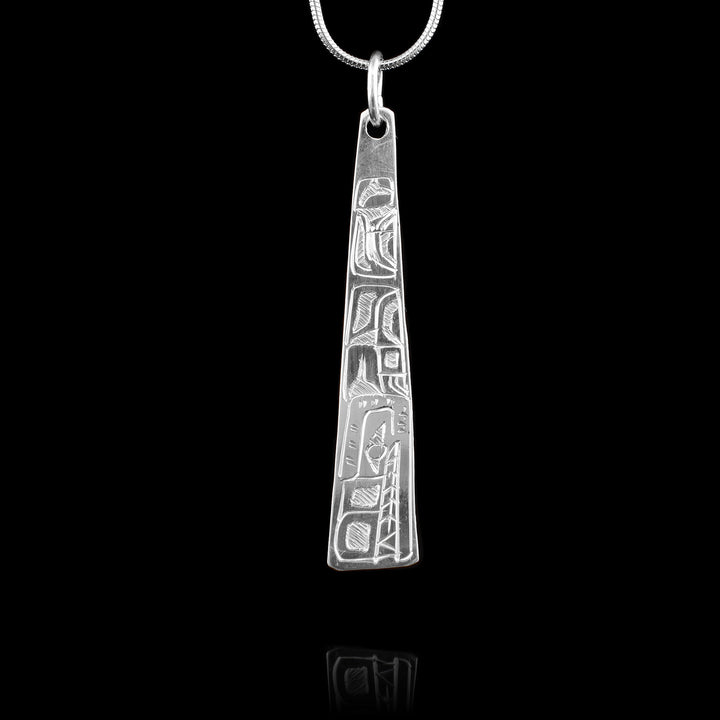 Triangle Wolf and Orca Pendant