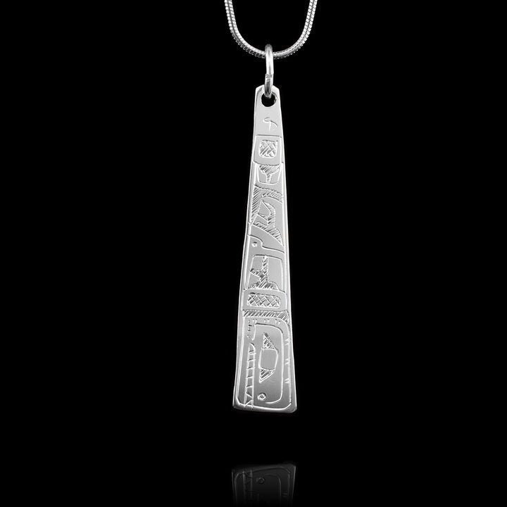 Triangle Wolf and Orca Pendant