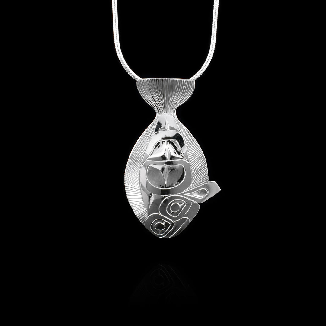 Cutout Sterling Silver Halibut Fish Pendant - Artina's Jewellery