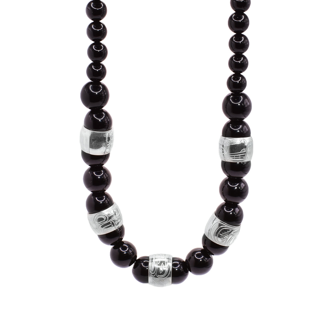 Chunky Black Jasper Necklace with Spirit Beads - Artina's Jewellery