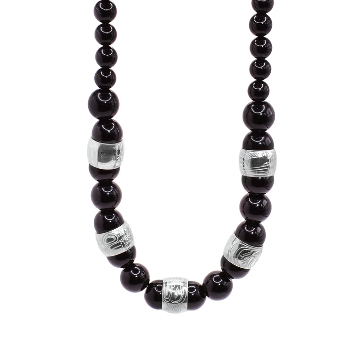 Chunky Black Jasper Necklace with Spirit Beads - Artina's Jewellery