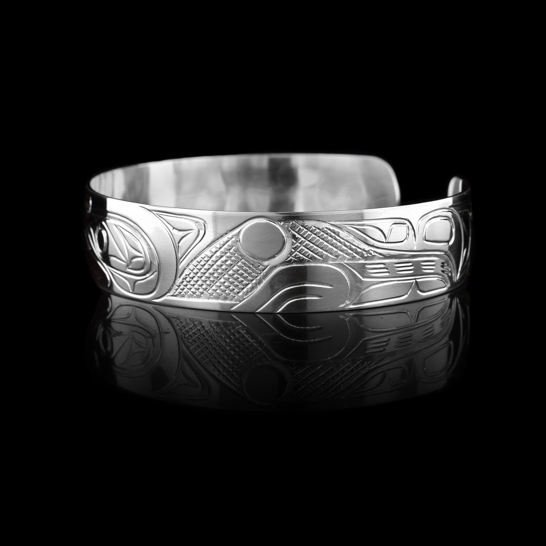 Sterling Silver 1/2" Cuff Thunderbird Bracelet