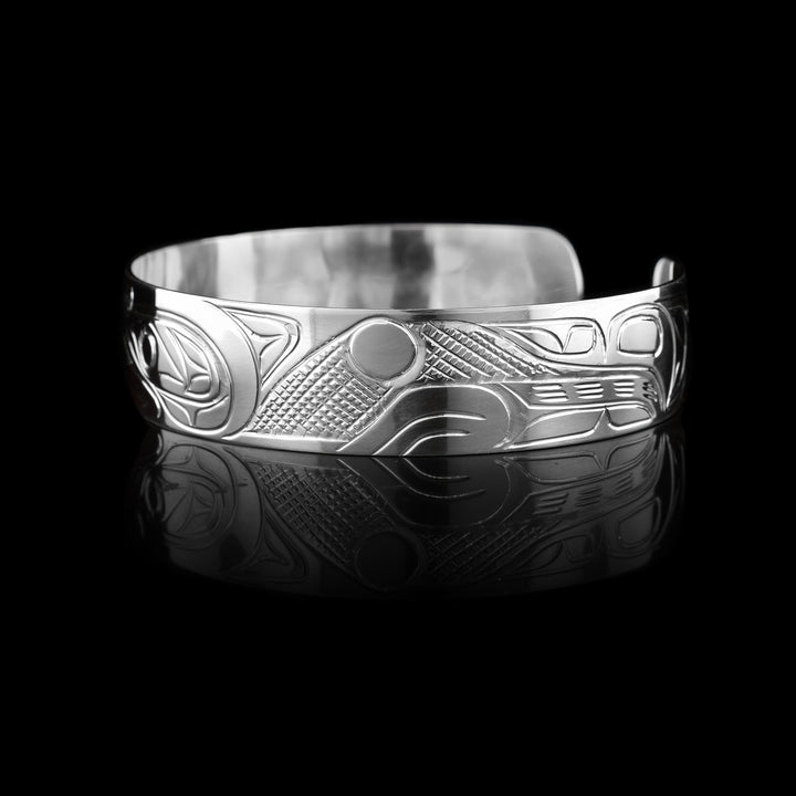 Sterling Silver 1/2" Cuff Thunderbird Bracelet