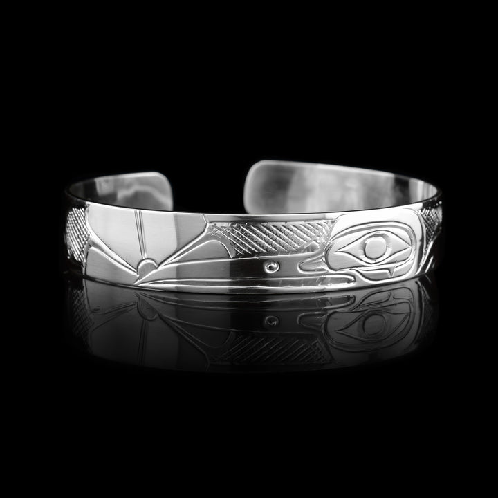 Silver 3/8" Hummingbird Bracelet Cuff