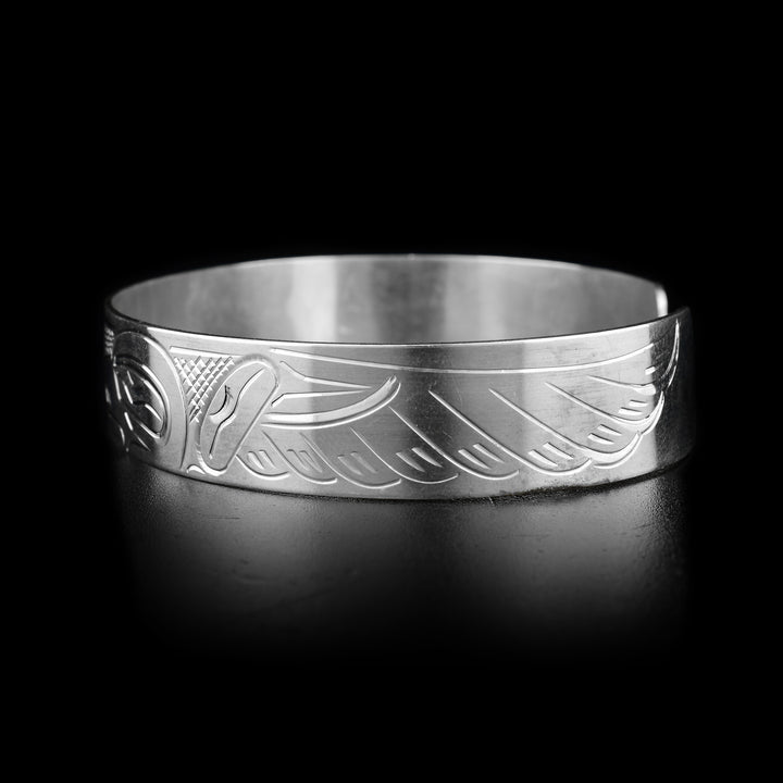Silver 1/2" Double Raven Cuff Bracelet - Artina's Jewellery