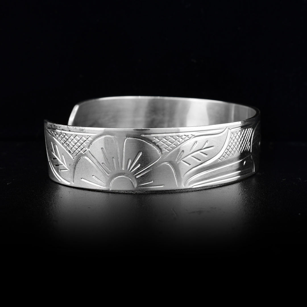 Sterling Silver 1/2" Hummingbird Cuff - Artina's Jewellery
