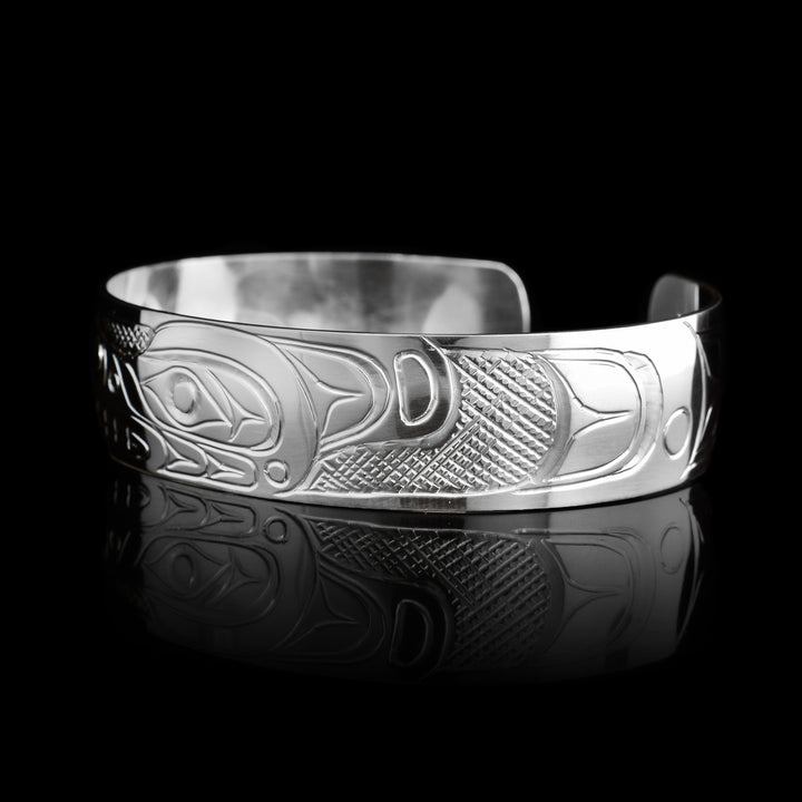 1/2" Sterling Silver Wolf Cuff Bracelet