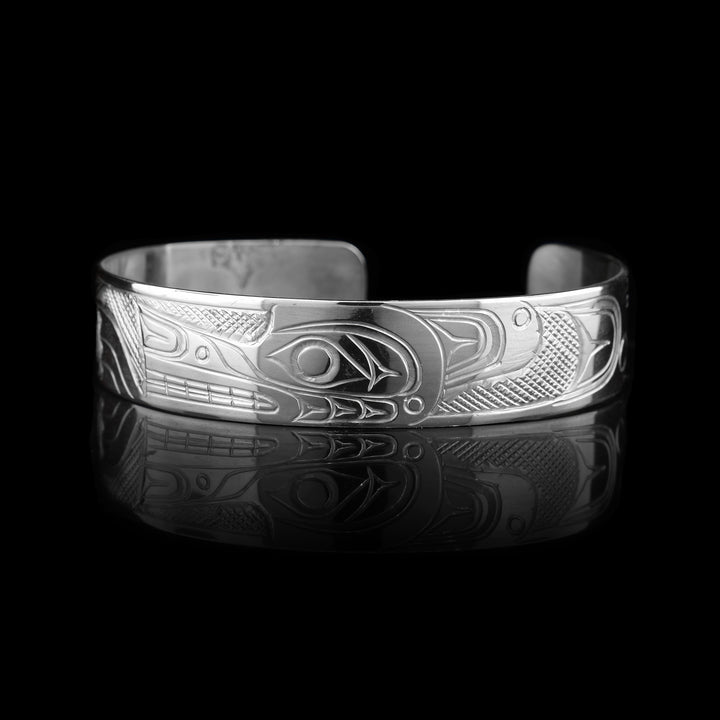 1/2" Sterling Silver Wolf Cuff Bracelet