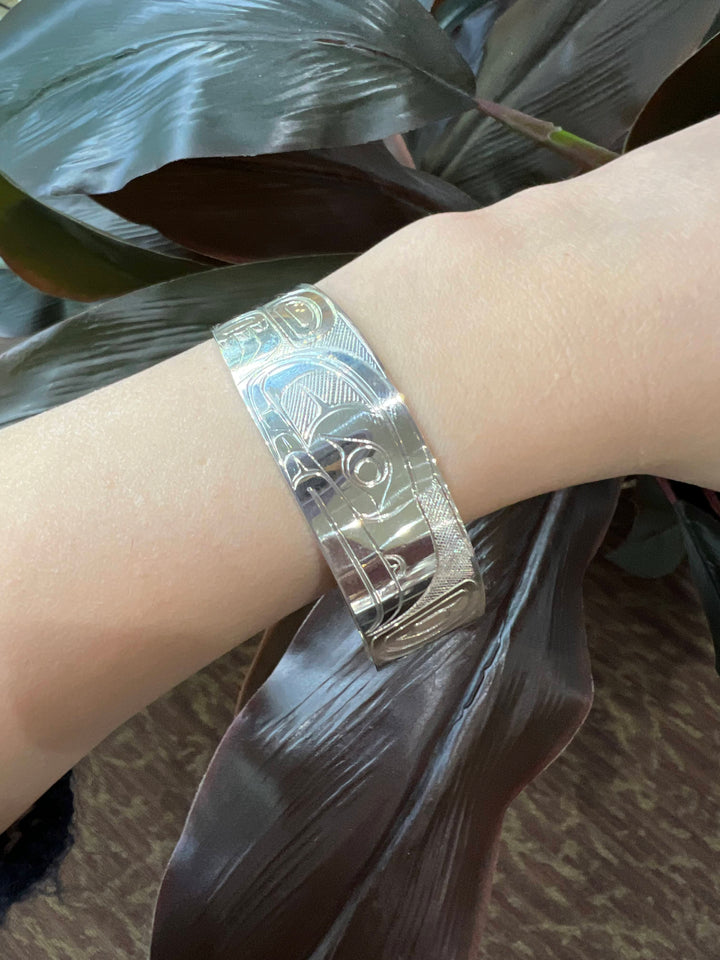 Sterling Silver 3/4" Raven Bracelet - Artina's Jewellery