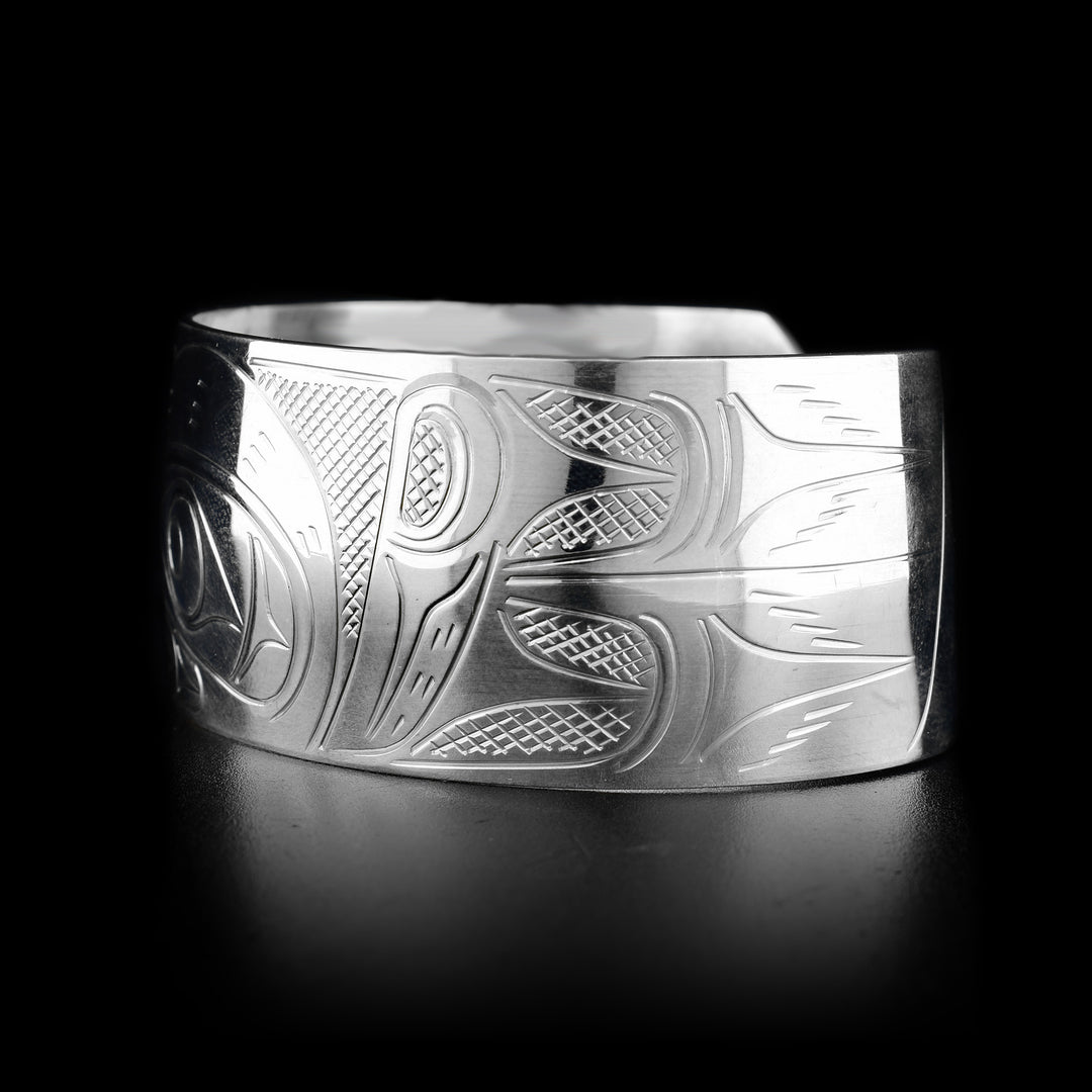 Silver 1" Hummingbird Chunky Bracelet - Artina's Jewellery