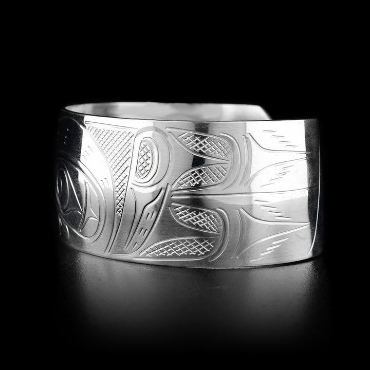 Silver 1" Hummingbird Chunky Bracelet - Artina's Jewellery