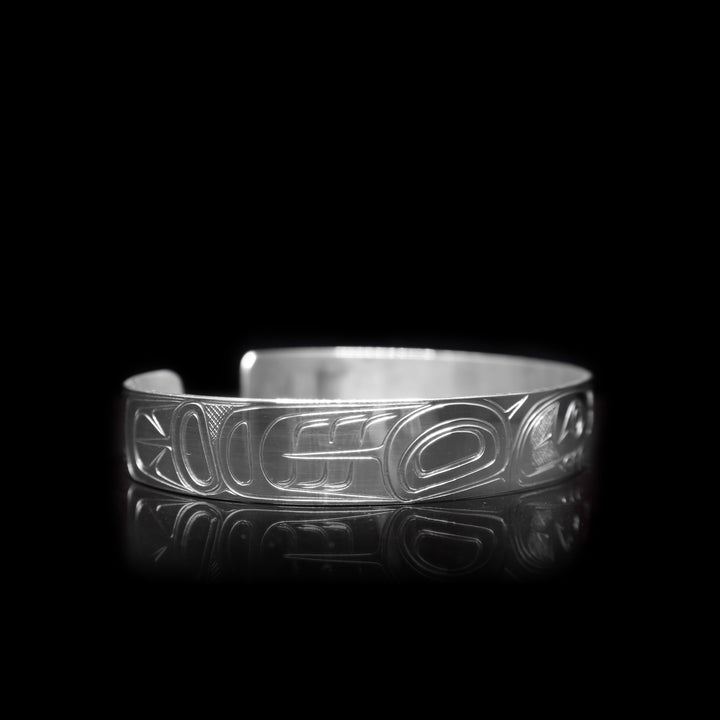 Large Orca 1/2" Silver Cuff Bracelet - Artina's Jewellery
