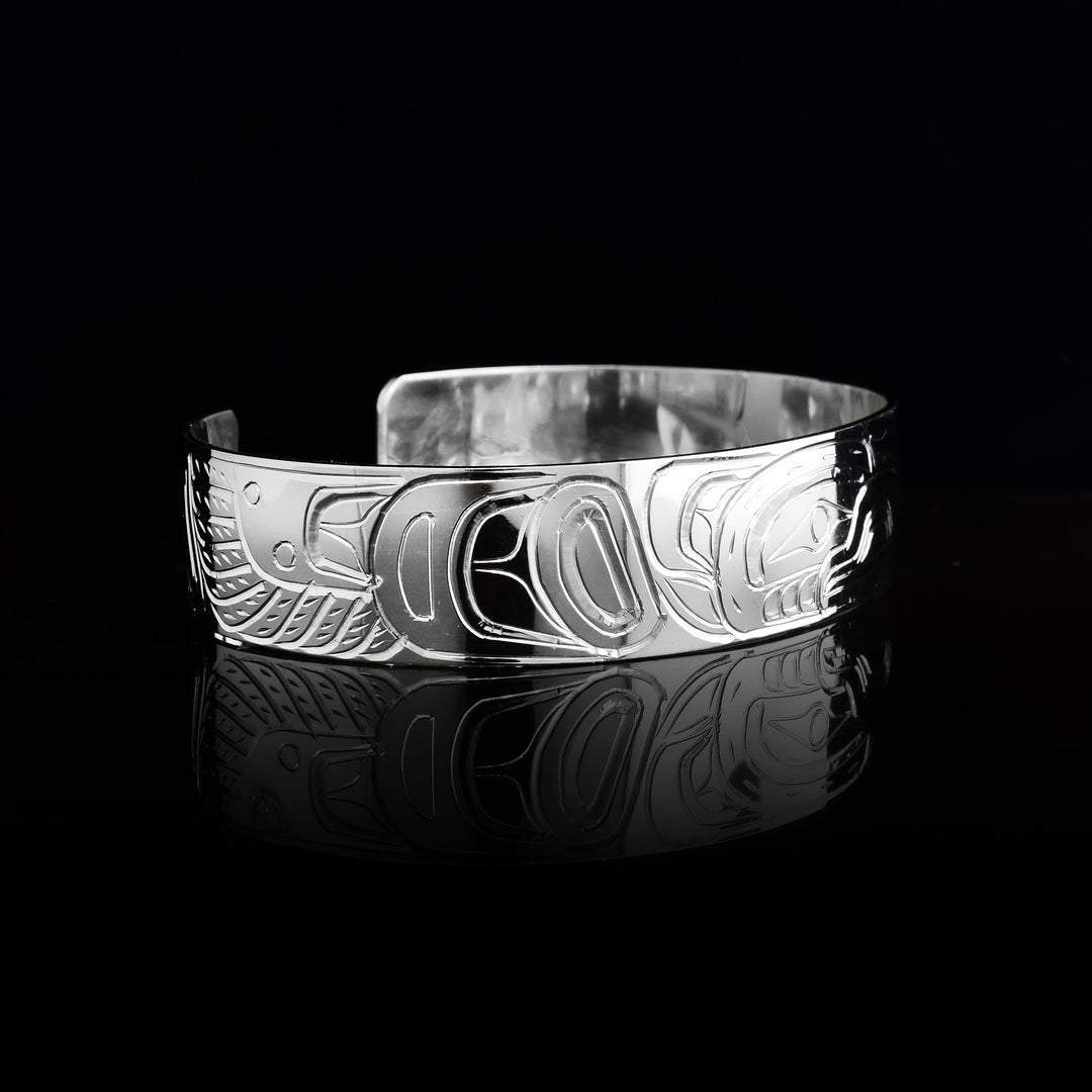 Dainty Silver 1/2" Raven Bracelet Cuff