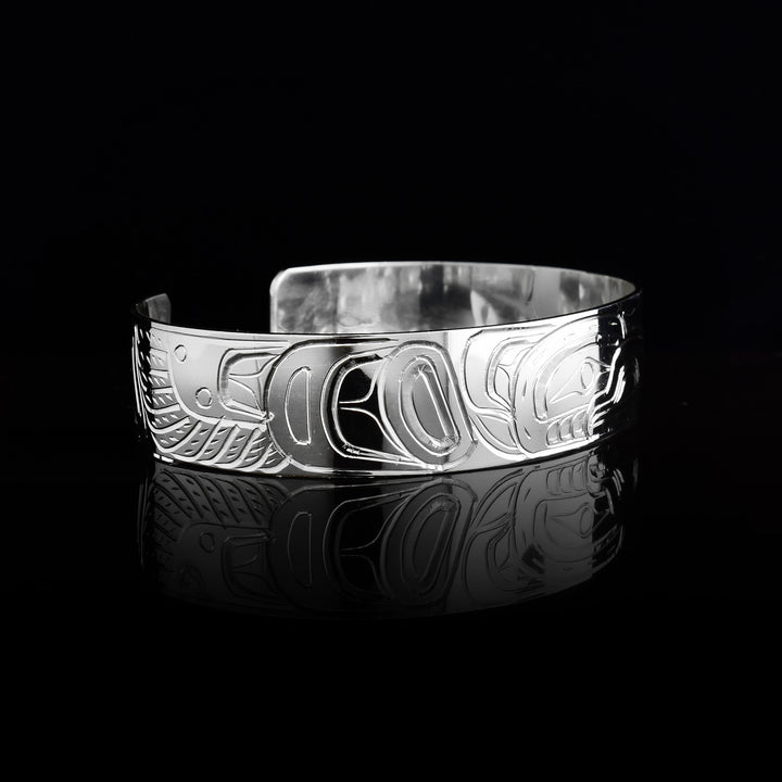 Dainty Silver 1/2" Raven Bracelet Cuff