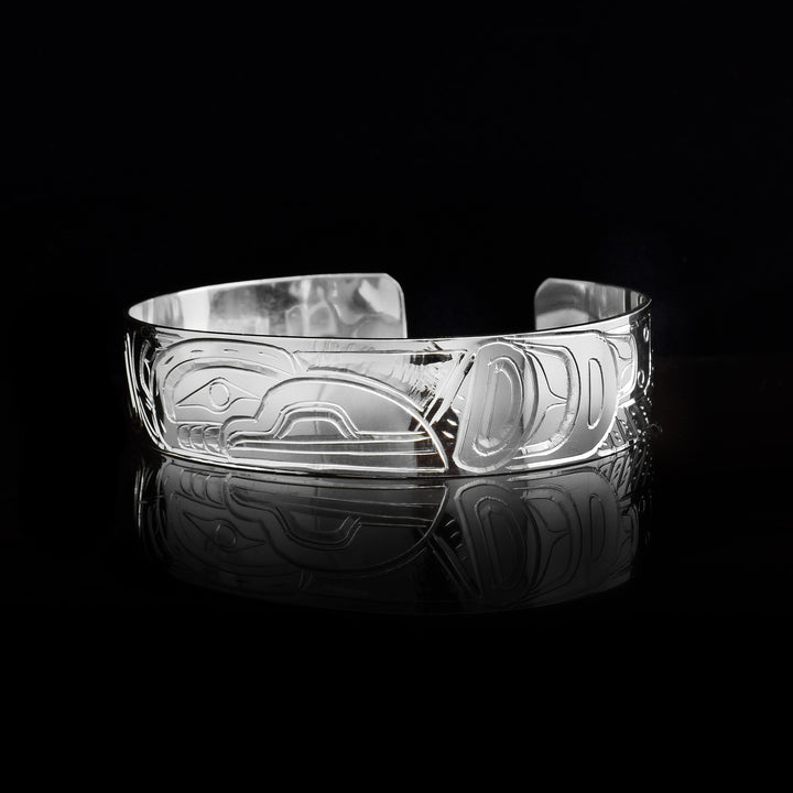 Dainty Silver 1/2" Raven Bracelet Cuff