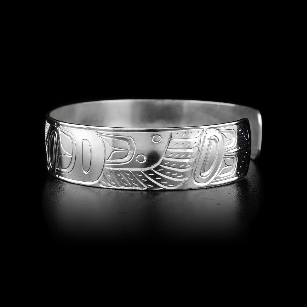 Sterling Silver 1/2" Raven Cuff Bracelet - Artina's Jewellery