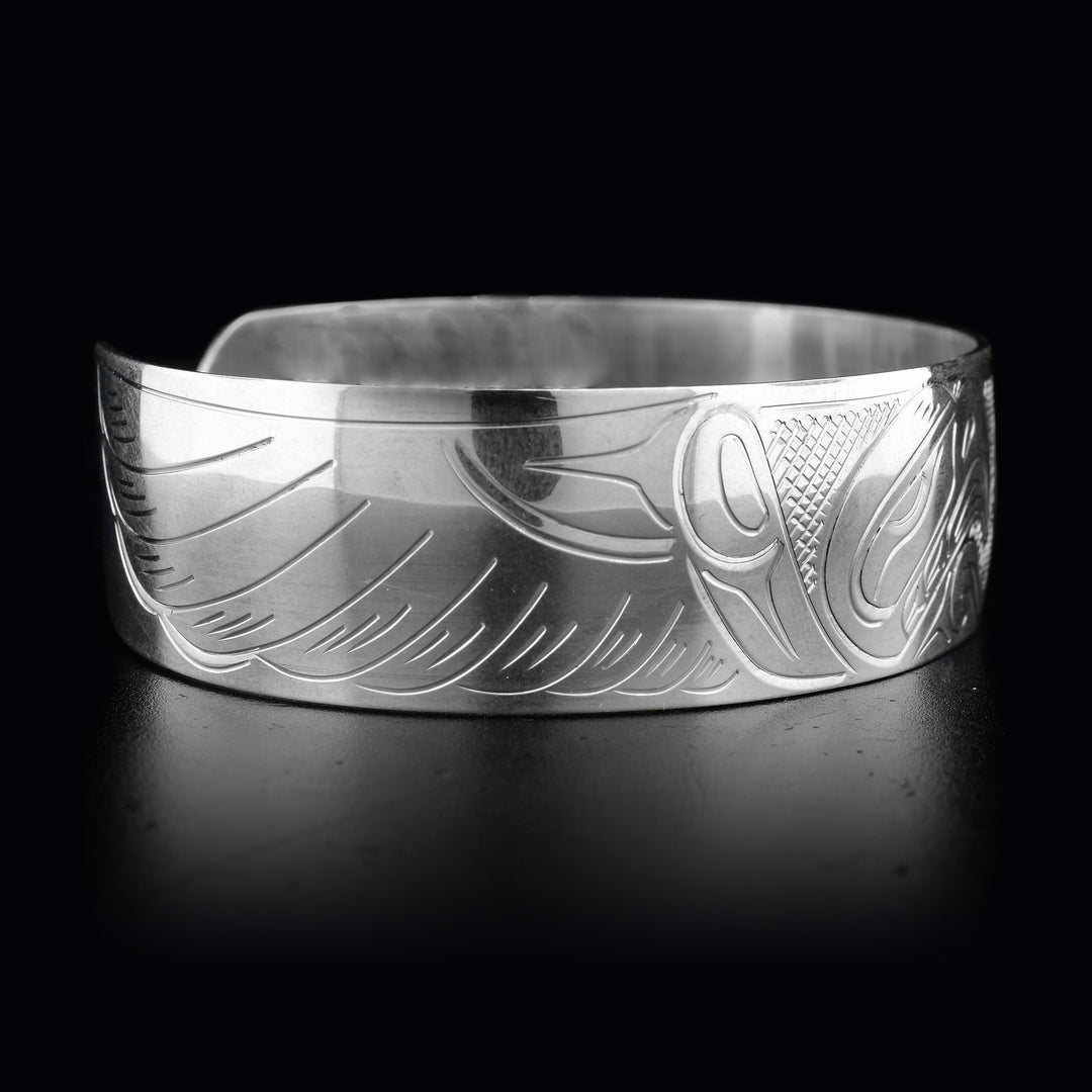 Silver 3/4" Double Eagle Chunky Bracelet - Artina's Jewellery