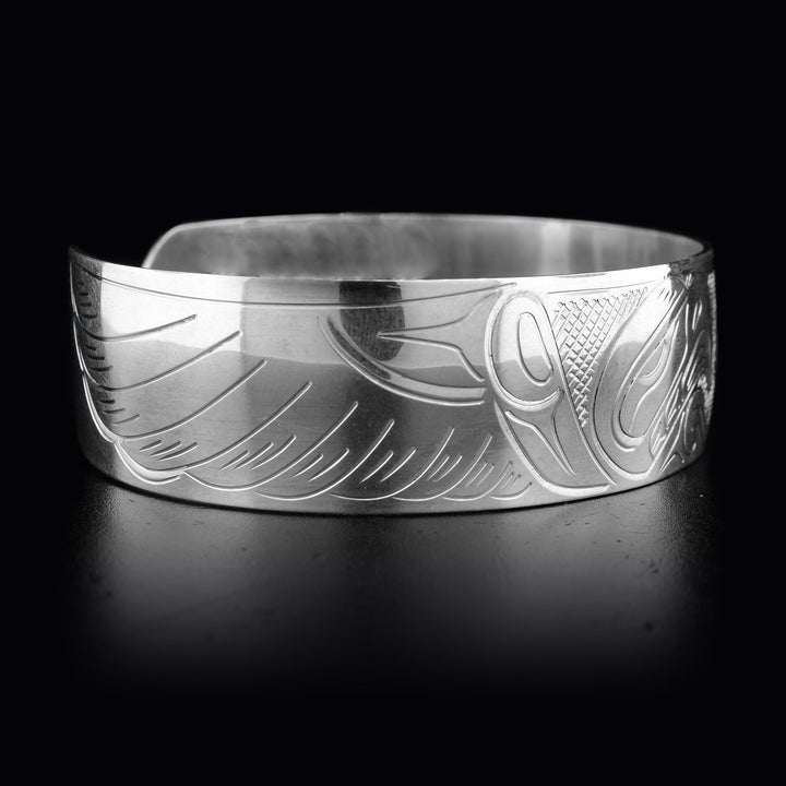 Silver 3/4" Double Eagle Chunky Bracelet - Artina's Jewellery