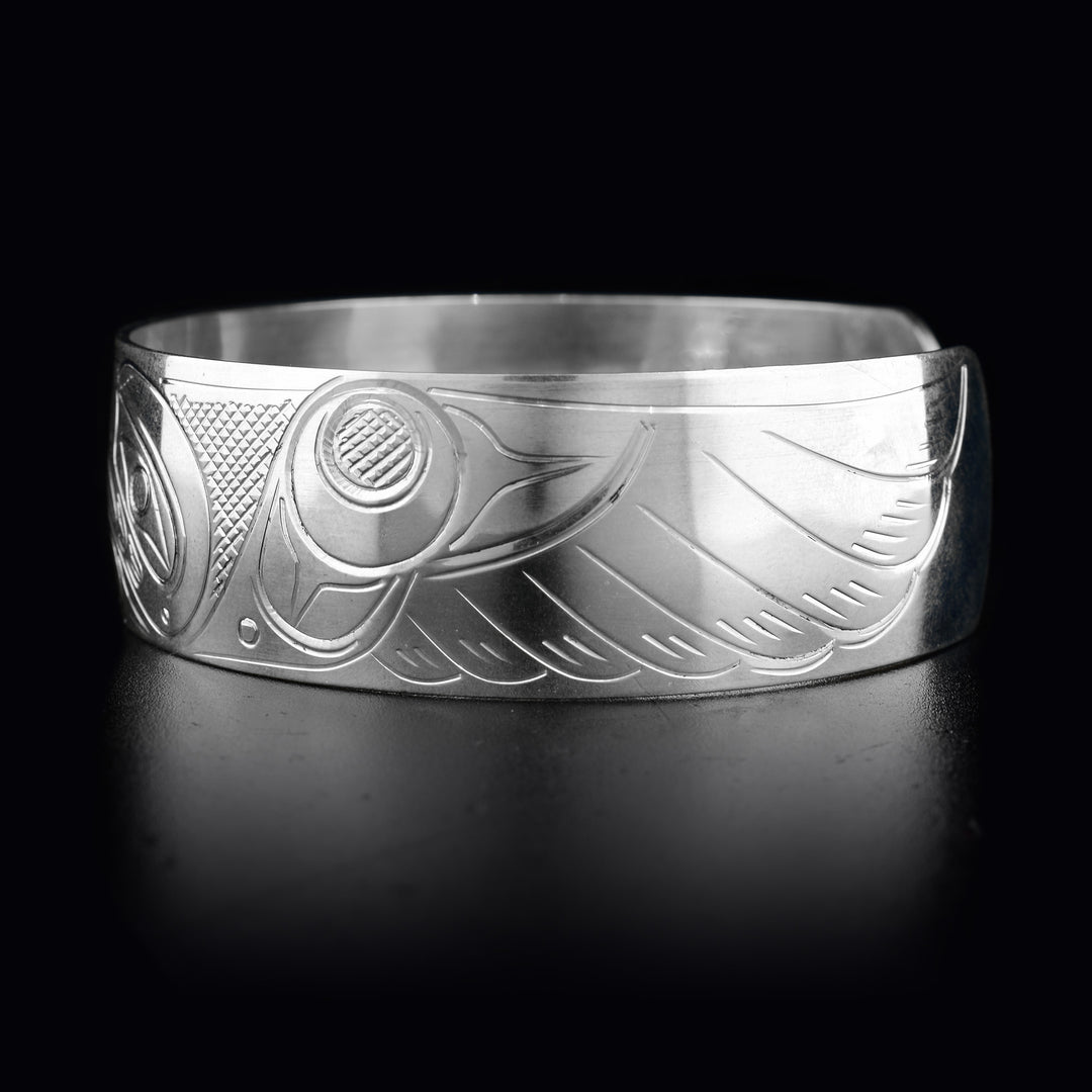 Silver 3/4" Double Eagle Chunky Bracelet - Artina's Jewellery