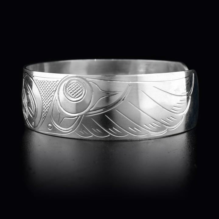 Silver 3/4" Double Eagle Chunky Bracelet - Artina's Jewellery