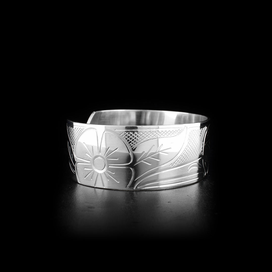 Silver 3/4" Cuff Hummingbird Bracelet - Artina's Jewellery